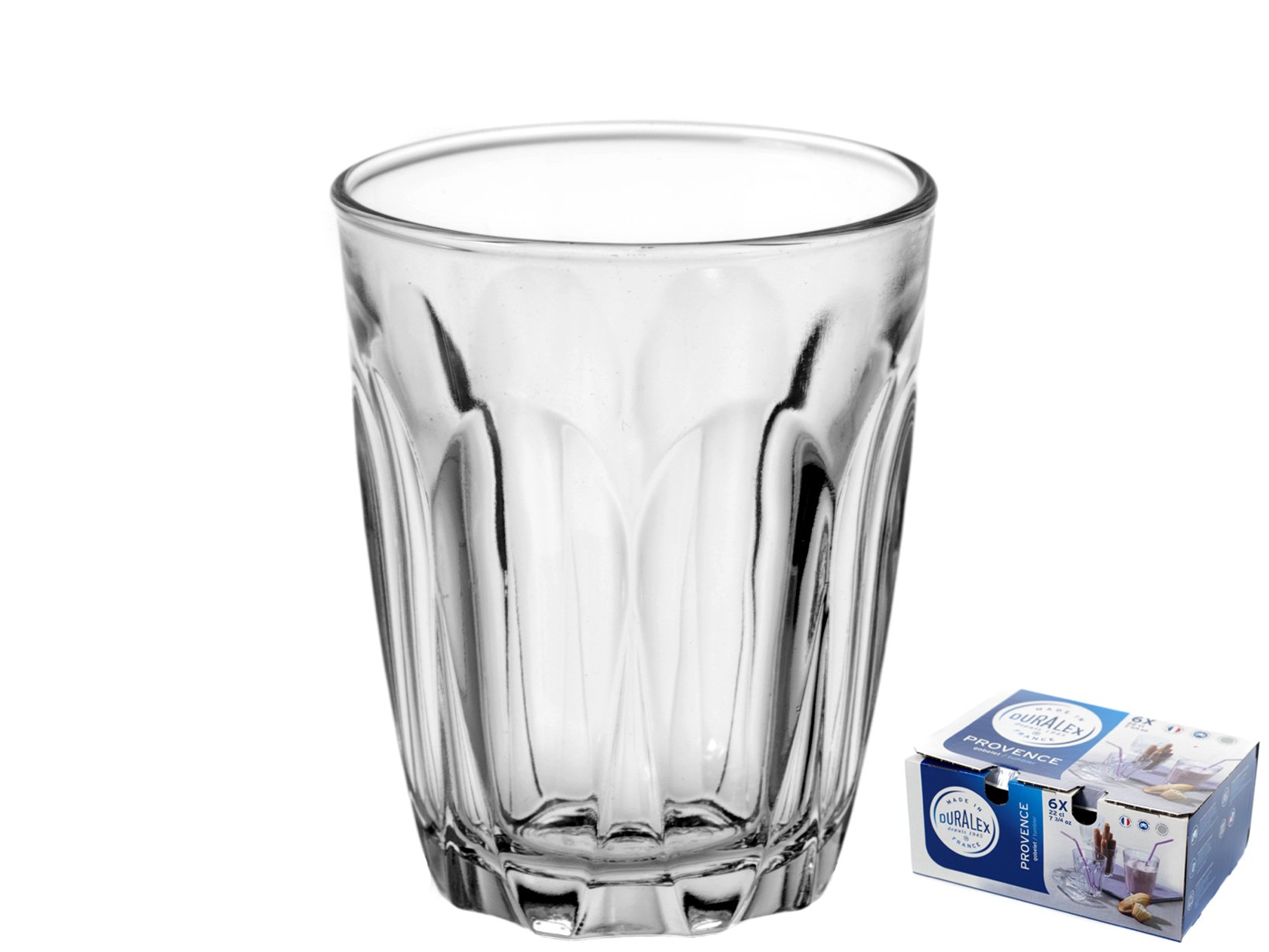 Provence Tumblers 7oz / 200ml - Set of 6 - Tempered Glass Tumblers