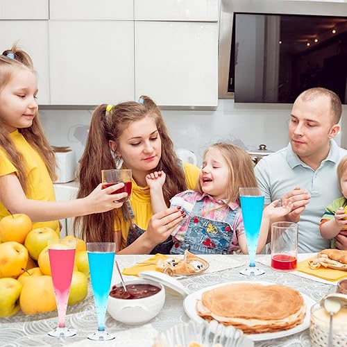 Miniatura 7 de Whaline Paquete de 50 copas de champán de plástico de 5 onzas, copas de vino desechables para graduación, bodas, Año Nuevo, picnic, suministros de