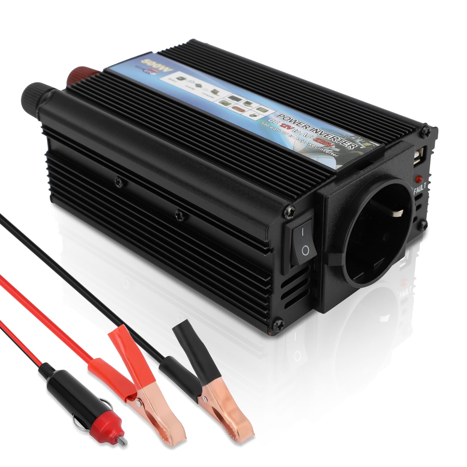 Convertitore di Potenza 350W 12V 220V DC AC USB Onda Sinusoidale Modificata