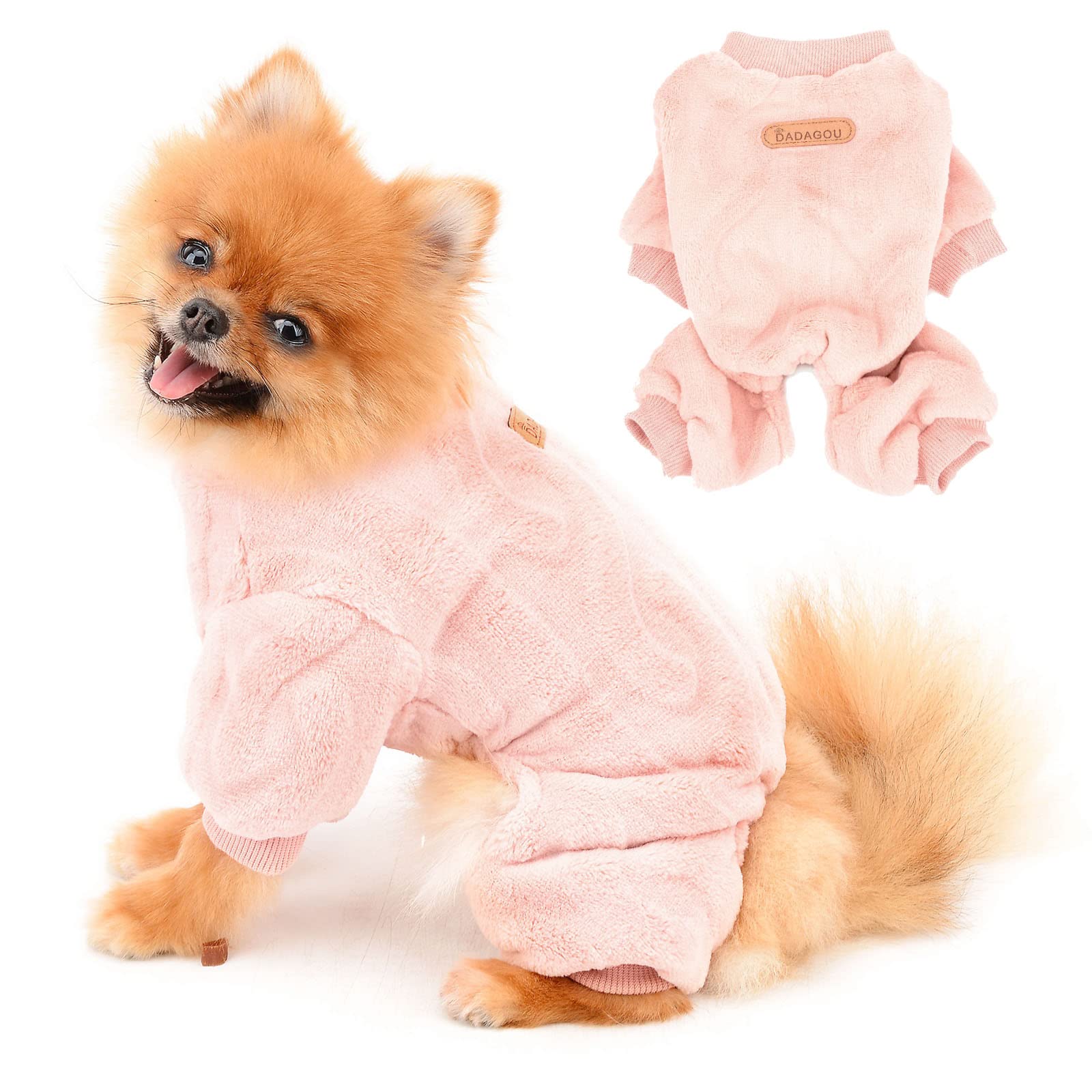 Produktbild von PAIDEFUL Plüsch Hundepullover Mädchen Pink Größe L - Warmer Strickpulli Für Kleine Hunde