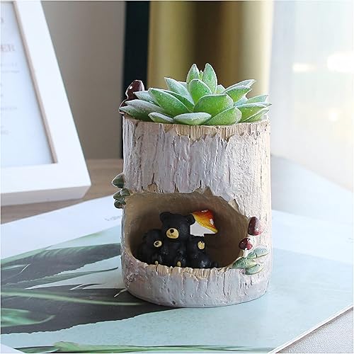 Vista 23 de Segreto Macetas creativas con agujeros de drenaje, jarrón de resina para decoración del hogar para suculentas, flores, cactus, decoración de Erizo