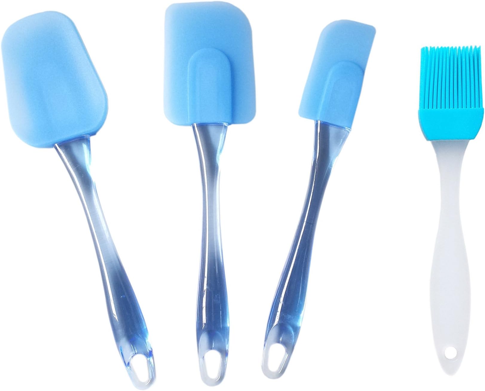 Premium Flexible 3 Piece Silicone Spatula Set + Bonus Silicone Brush - KitchenInstrument Brand