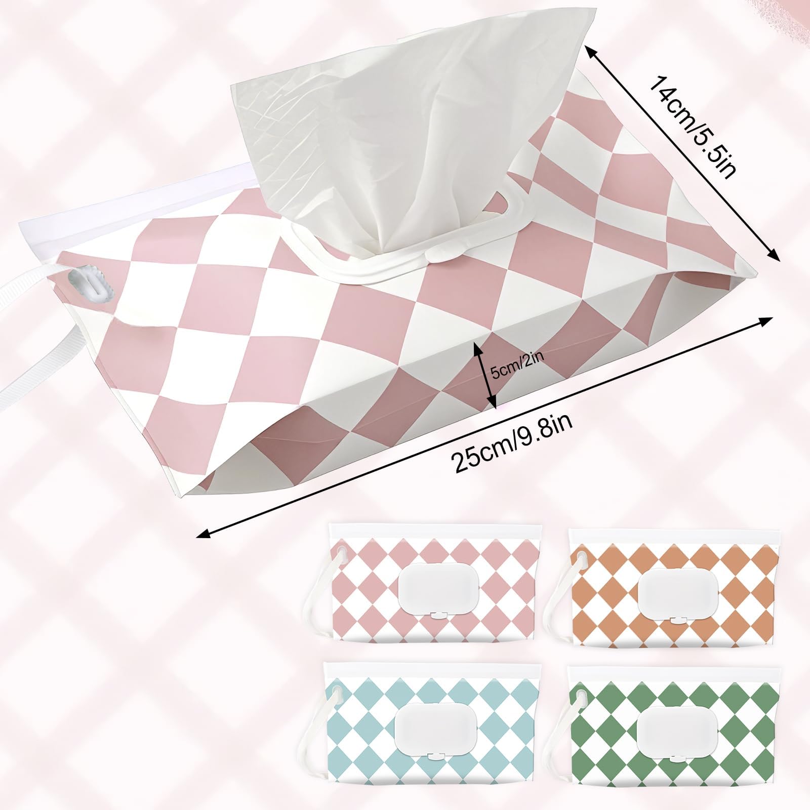 SANNIX 4 Pcs Baby Wipes Holder Dispenser, Portable Refillable Baby Wet Wipes Pouch Container Reusable Travel Case - Image 2
