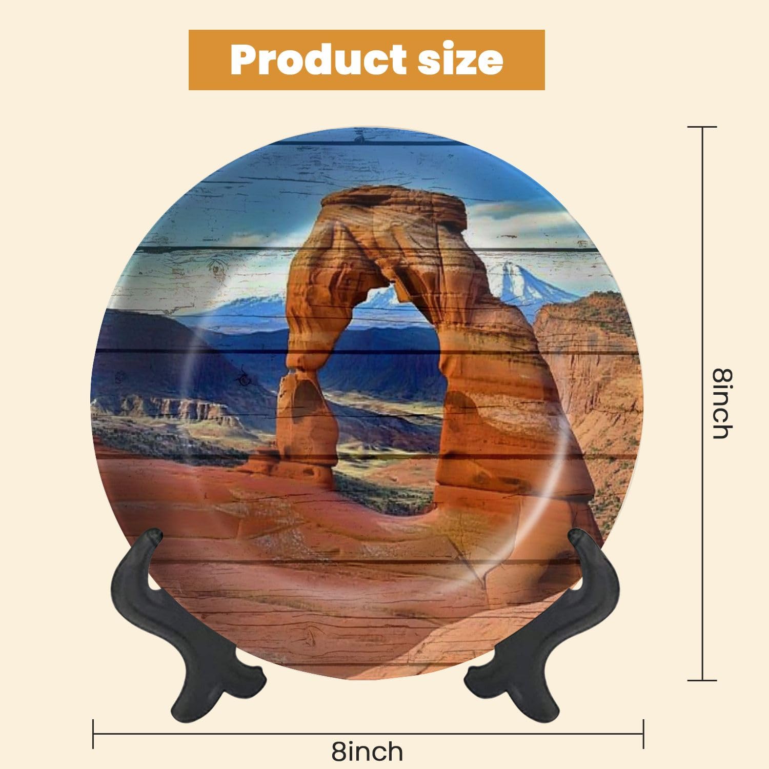 Decorative Plates for Display Delicate Arch Wonder Utah Arches National Park Gift Plates Ceramic Collections Plates Hanging Artwork for Living Dining Room Kitchen Souvenir