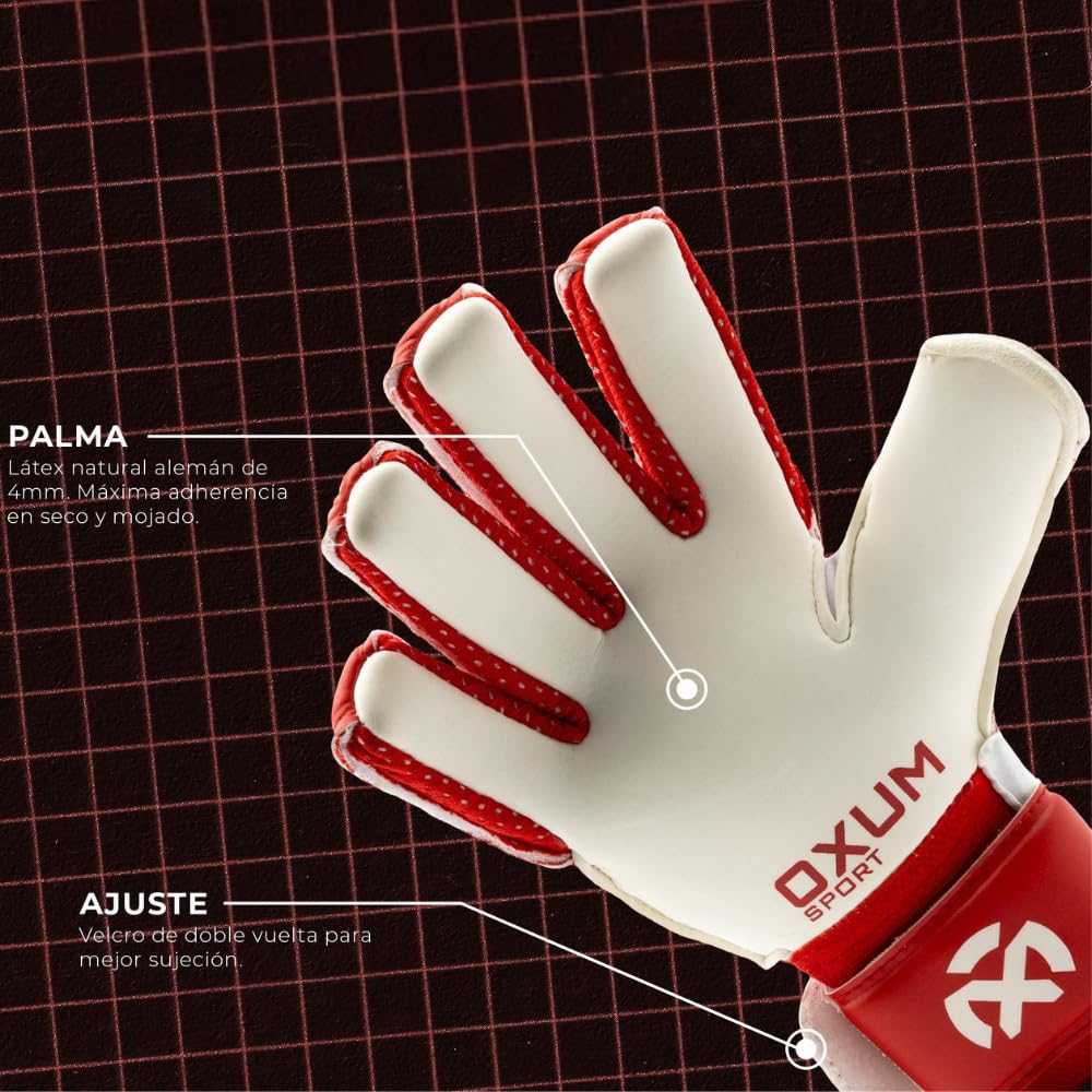 OXUM Guantes de Portero Classic Personalizados para Niños y Niñas – Añade Nombre, Número y Bandera o Escudo – Guantes de Fútbol Infantiles con Gran Agarre y Ajuste Cómodo