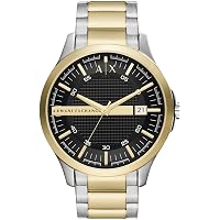 Armani Exchange Orologio per uomo, movimento tre lancette al quarzo e cassa da 46