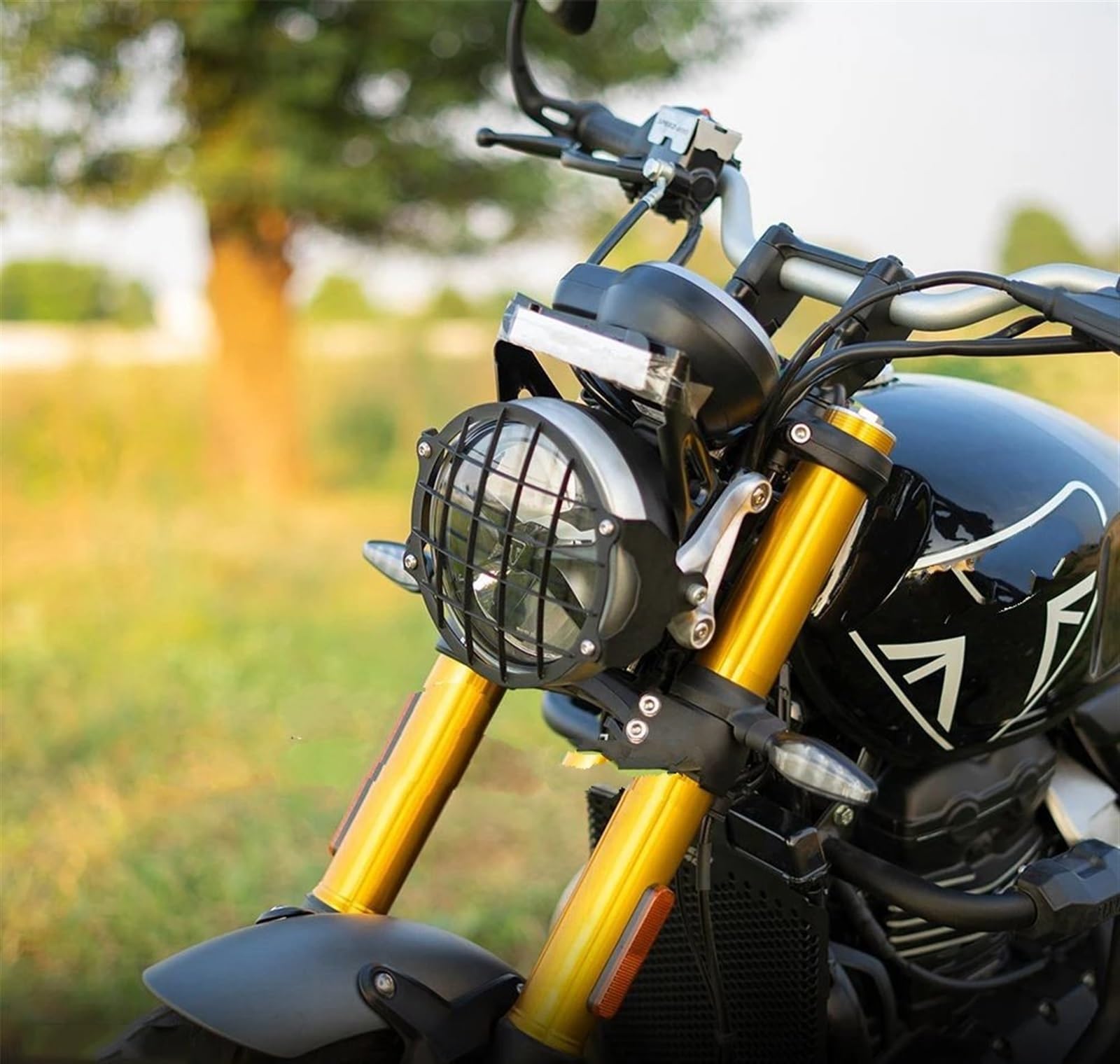 Amazon | バイク用 ヘッドライト ガード スピード 400用 スクラン