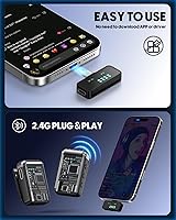 Vista 4 de Micrófono Lavalier inalámbrico para iPhone - Micrófono Bluetooth de solapa tipo C e iluminación Mini micrófono Android Microfonos Inalambricos