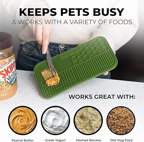 Miniatura 5 de Pup Culture Alfombrilla para lamer perros (paquete de 2), almohadilla de alimentación para mascotas ansiosas y 4 rompecabezas diferentes para