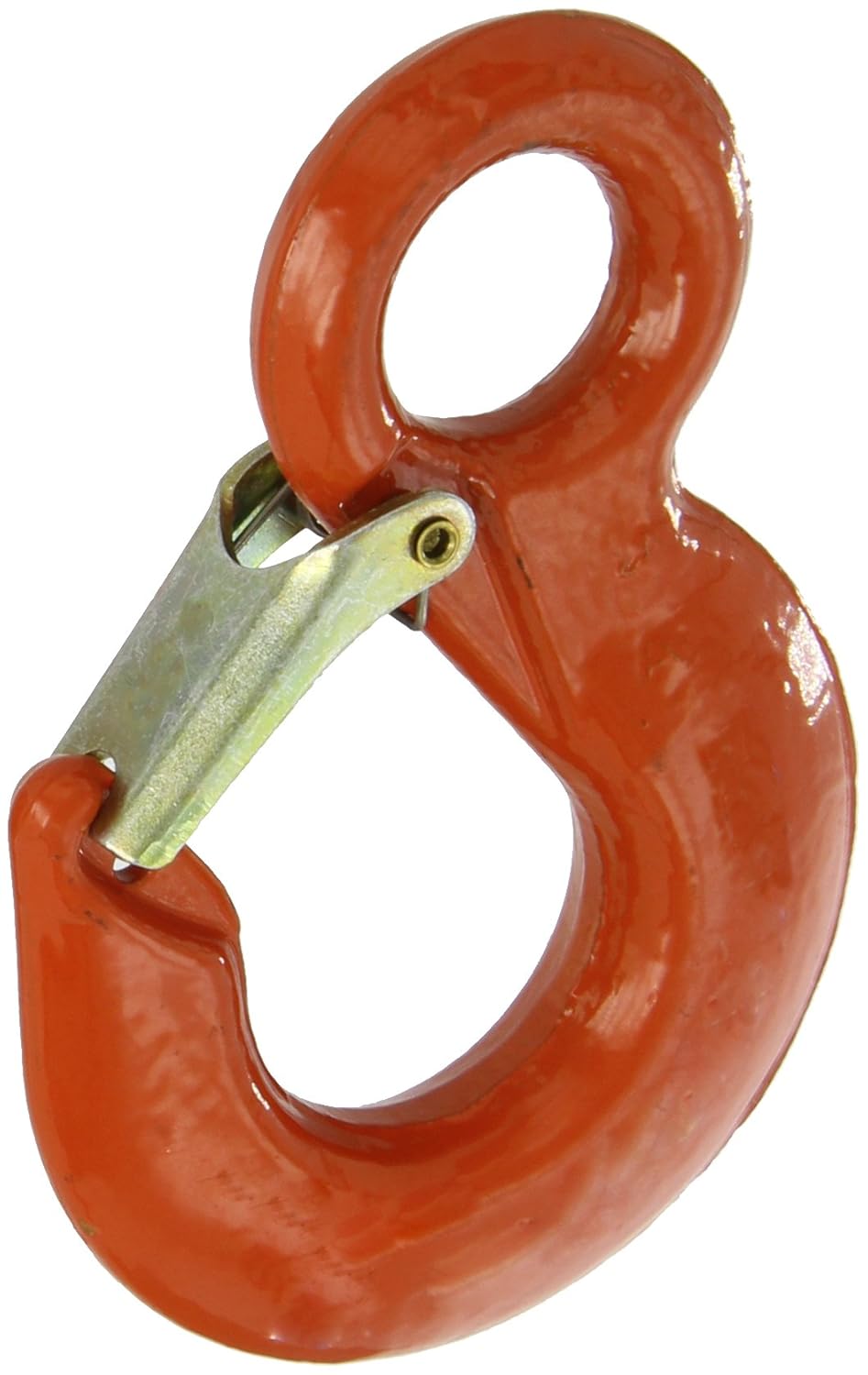Campbell 3924315IL Drop-Forged Alloy Steel Eye Hoist Hook with Integrated Latch, Painted Orange, 23 Trade, 1-1/2 ton Working Load Limit