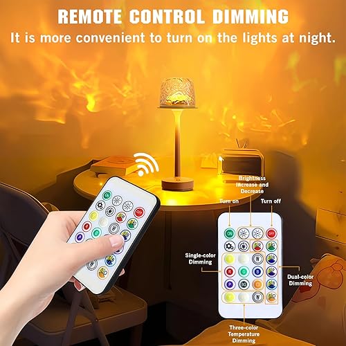 Miniatura 5 de Lámpara de ducha impermeable inalámbrica con control táctil y remoto, 16 colores cambiables de luz proyectora de ondas oceánicas, luces de ducha