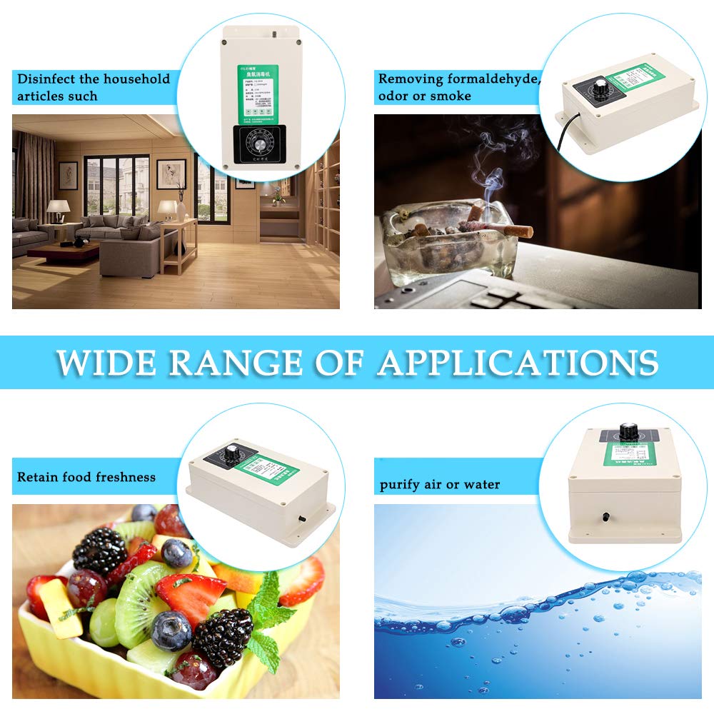 Benkeg Purificador de aire de agua casero multifuncional 2000mg / h máquina portátil de ozono