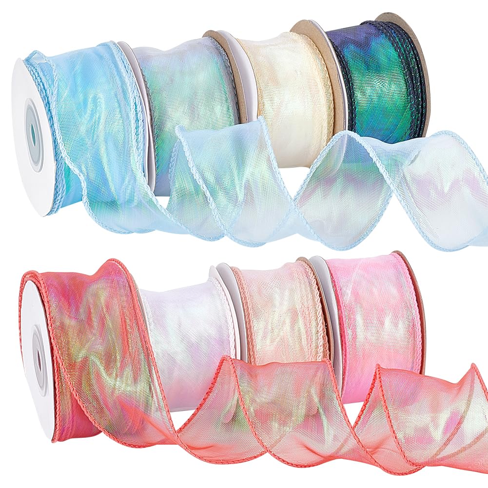 Ruban gros-grain organza irisé idéal pour la décoration de bouquets de fleurs et fêtes de mariage