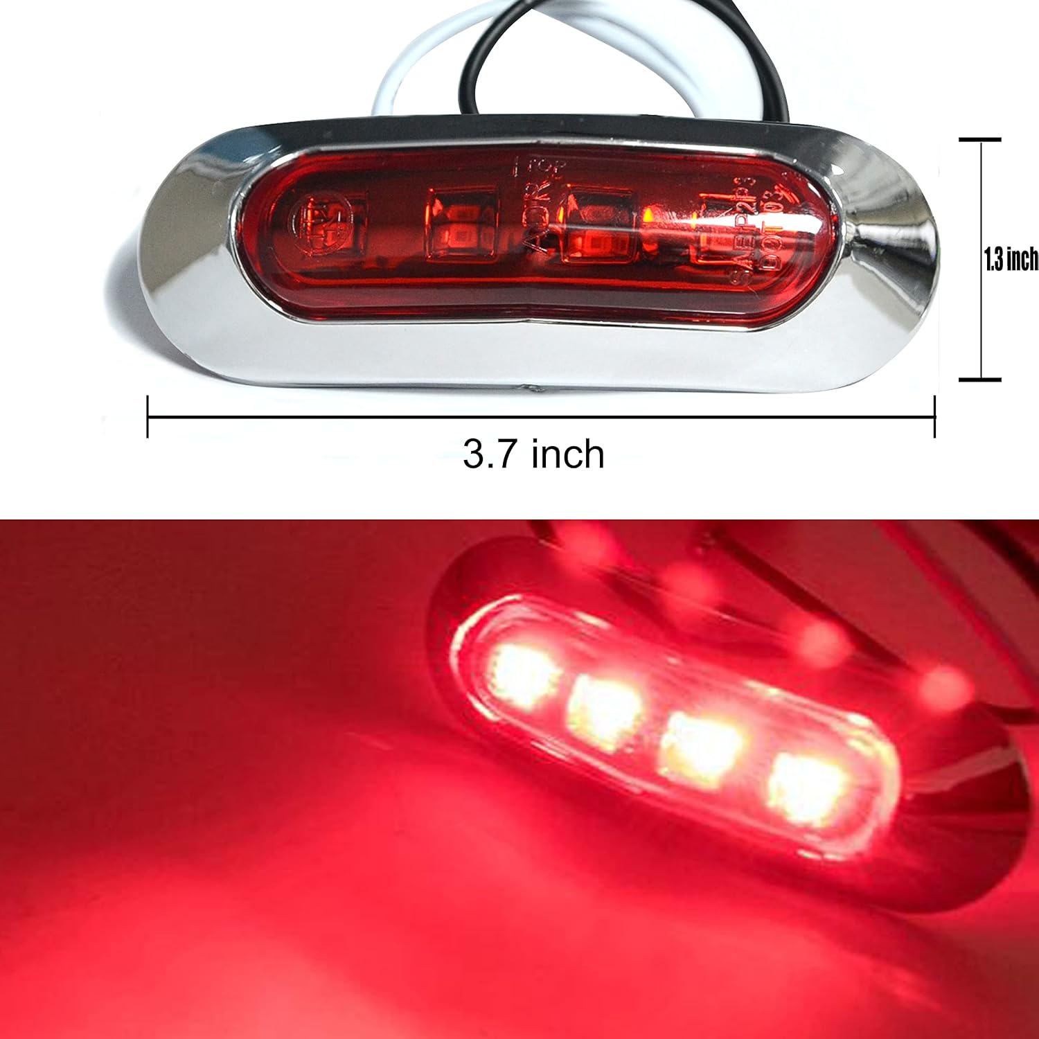 6PCS LED Boat Marine Lights,12V Waterproof Red Interior Courtesy Strip Light Deck Navigation Lights Night Fishing Swimming