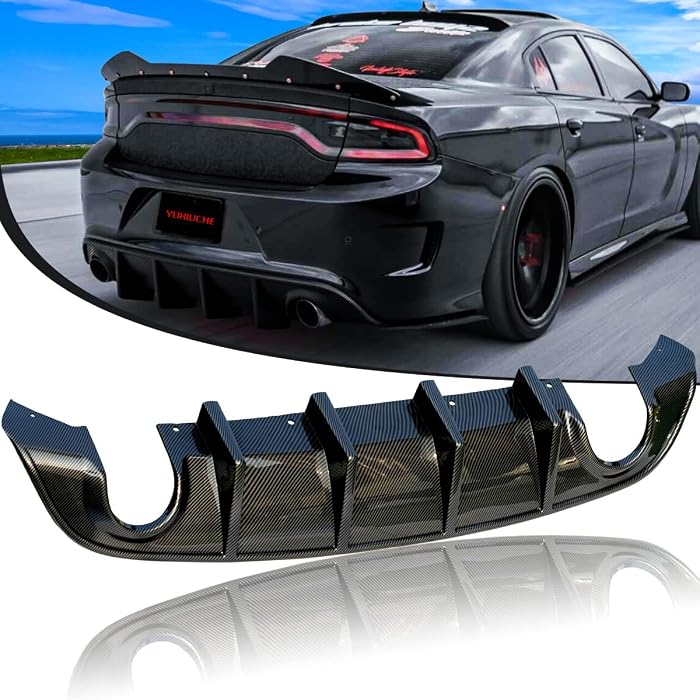 Spec-D Tuning Gloss Black Rear Bumper Diffuser Lip Spoiler For Honda Civic Sedan 2016-2020