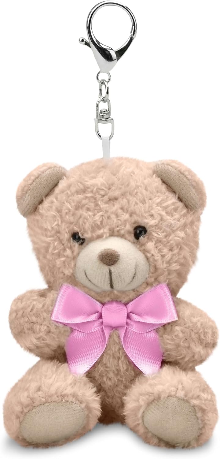 iscream Keychain Keyring Clip, Plushie Kawaii Animal Friends, Fun Fabric