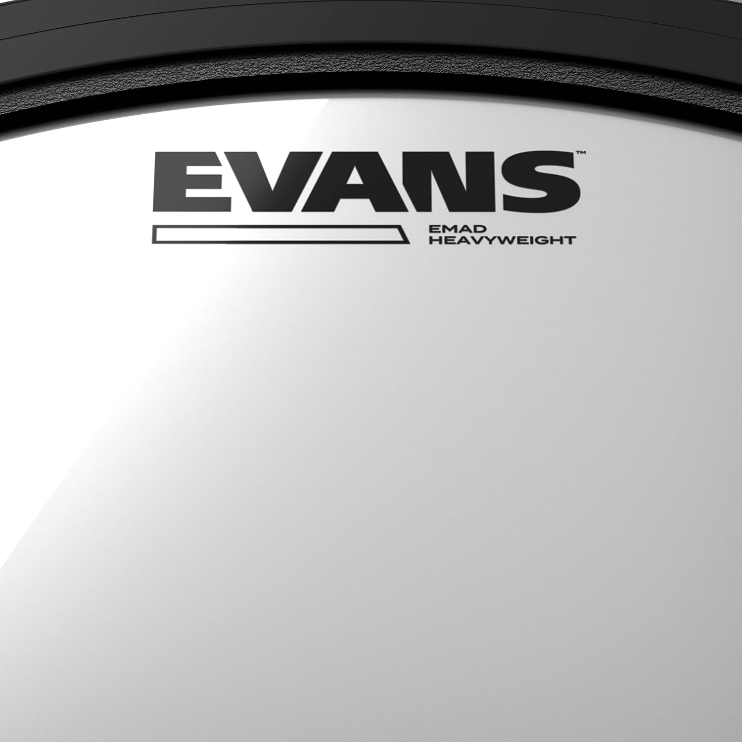 Evans EMAD Heavyweight Knockout Pack, 22” Batter with 14" Snare Batter (2pc) – Includes Batter Bass Drumhead and Snare Drumhead - Extreme Durability with Sensitive Response