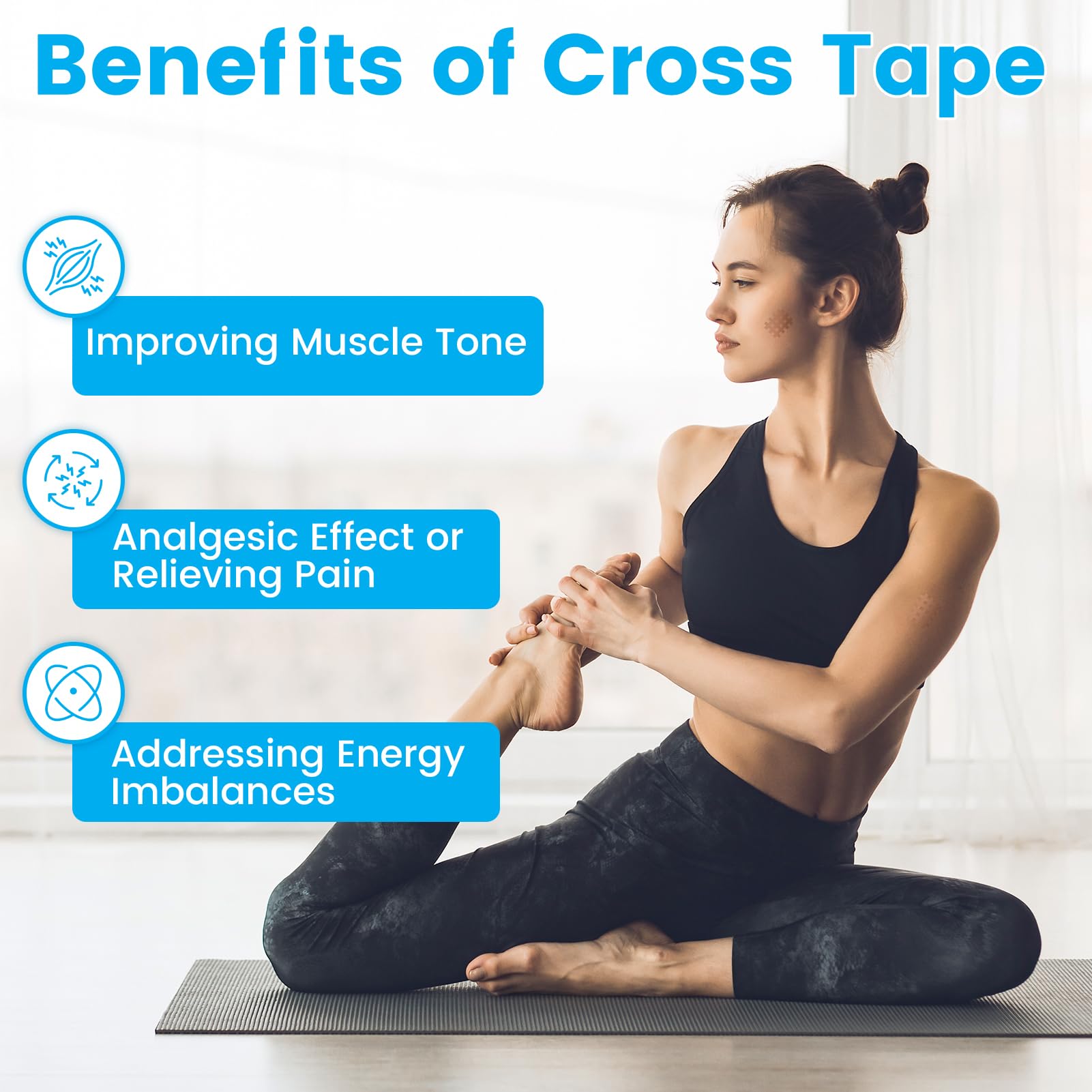 154pcs Cross Tape, mocna taśma samoprzylepna do łagodzenia bólu mięśni i stawów, wodoodporne plastry akupunkturowe do terapii punktów spustowych i uwalniania napięcia