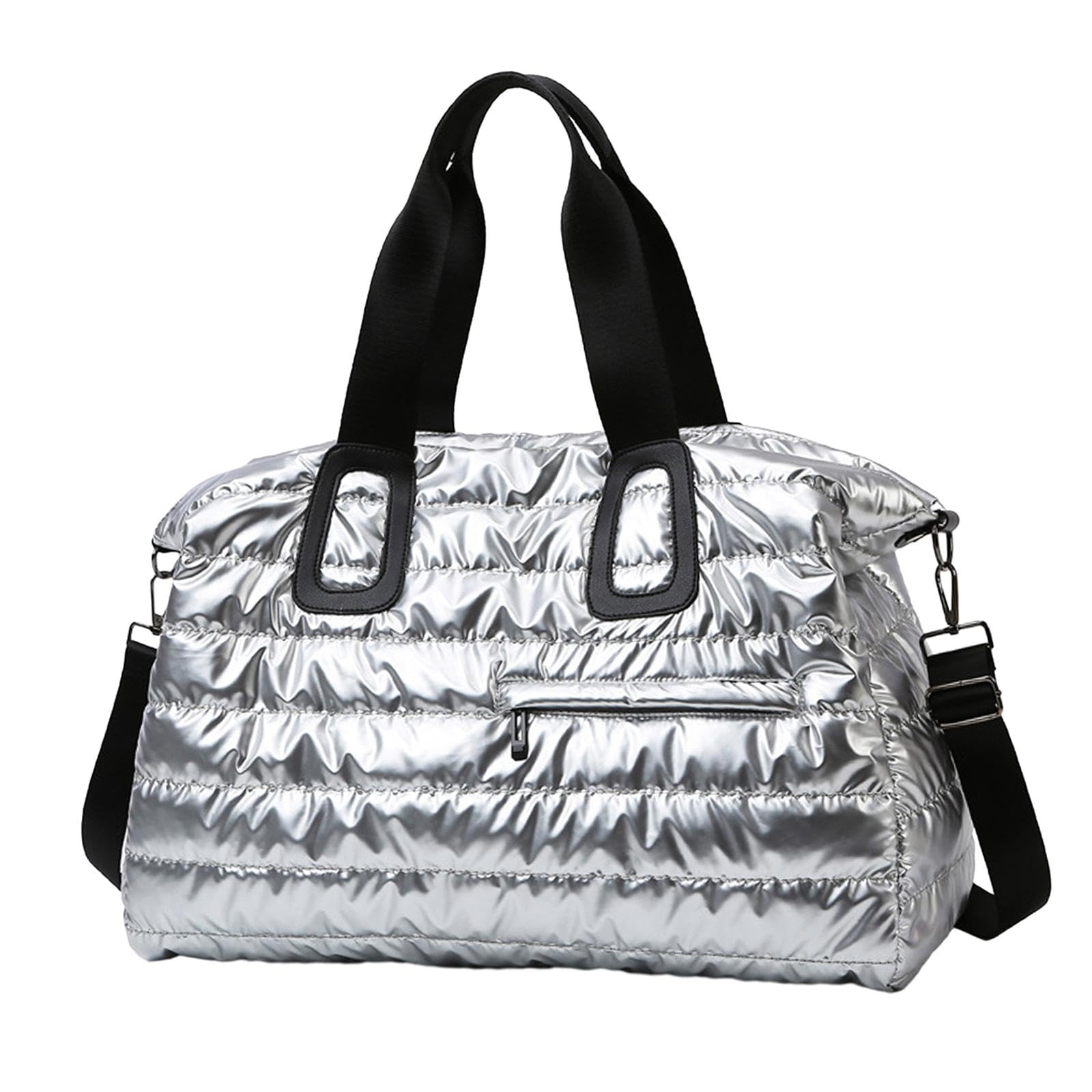 Gym Bag and Duffle Bag Combo for Outdoor Use with Shoulder Strap, Silver