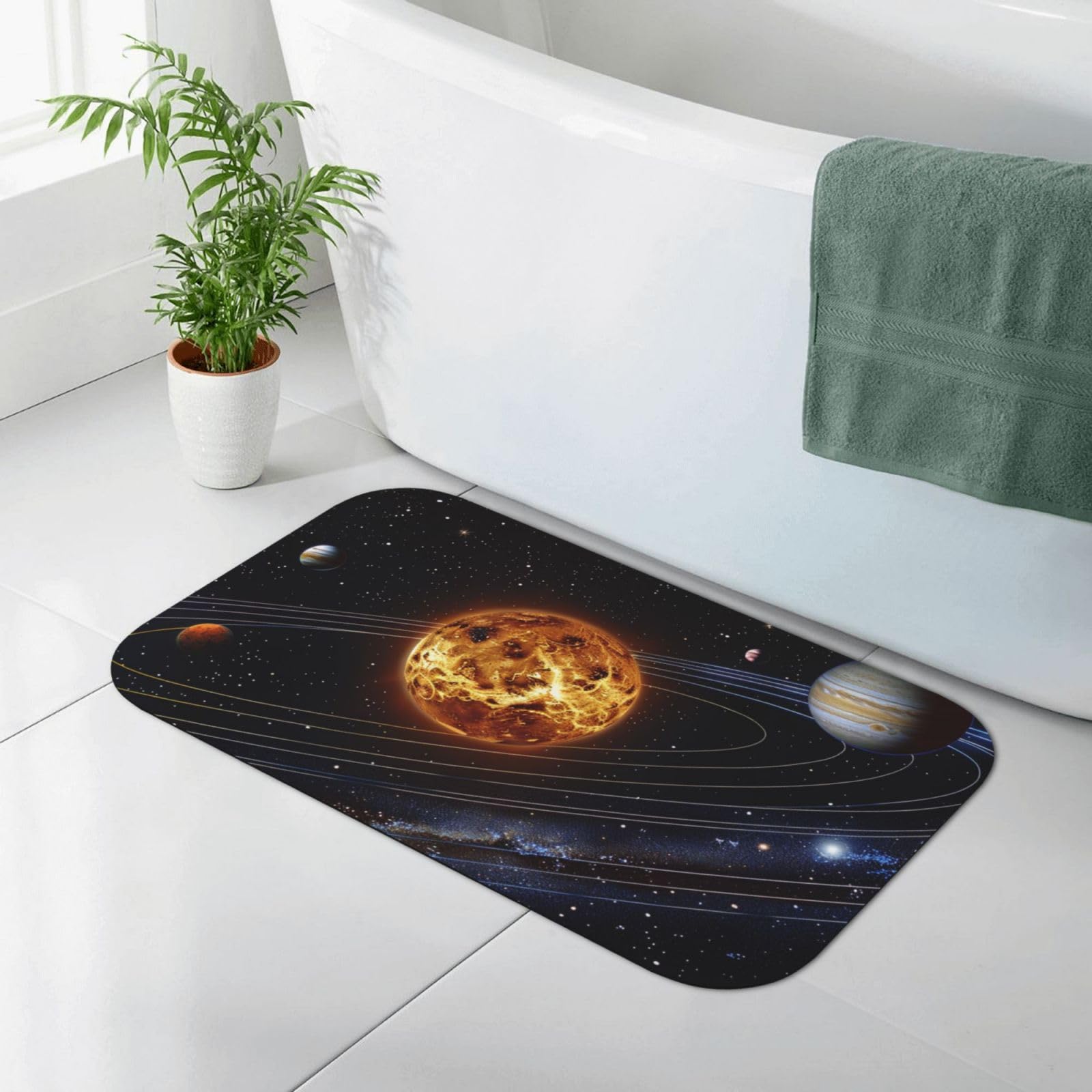 Tapis de bain antidérapant espace extérieur en diatomée