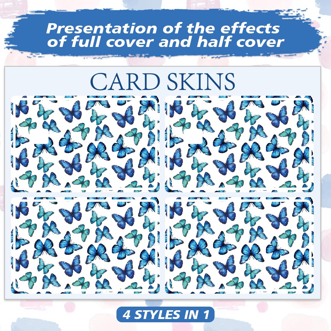 Peacoblue Bank Card Sticker Butterfly Credit Debit Card Custom Skin Cover Protector - Image 2