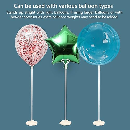 Miniatura 3 de Juego de palos y soportes transparentes para globos, soportes, palos de globos reutilizables para uso en la mesa con globo Bobo LED, para decoración