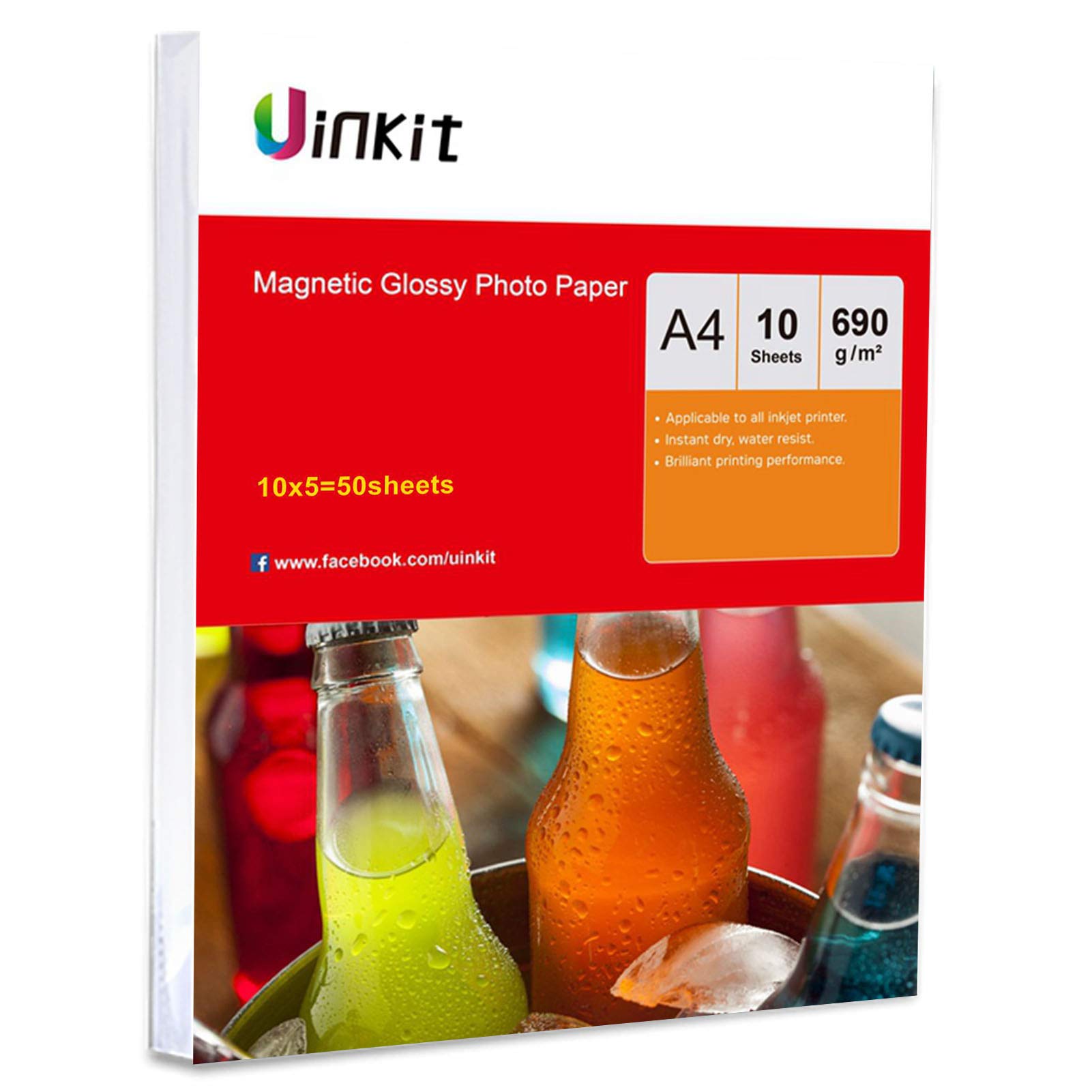 A4 magnetyczny papier fotograficzny - 50 arkuszy o wysokim połysku 650 g/m2 gruby papier atramentowy do lodówki do druku atramentowego w kolorze uniwersalnym