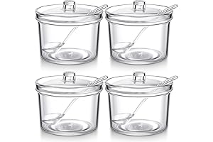 Patelai Clear 4-Piece Acrylic Ice Cream Bar Containers