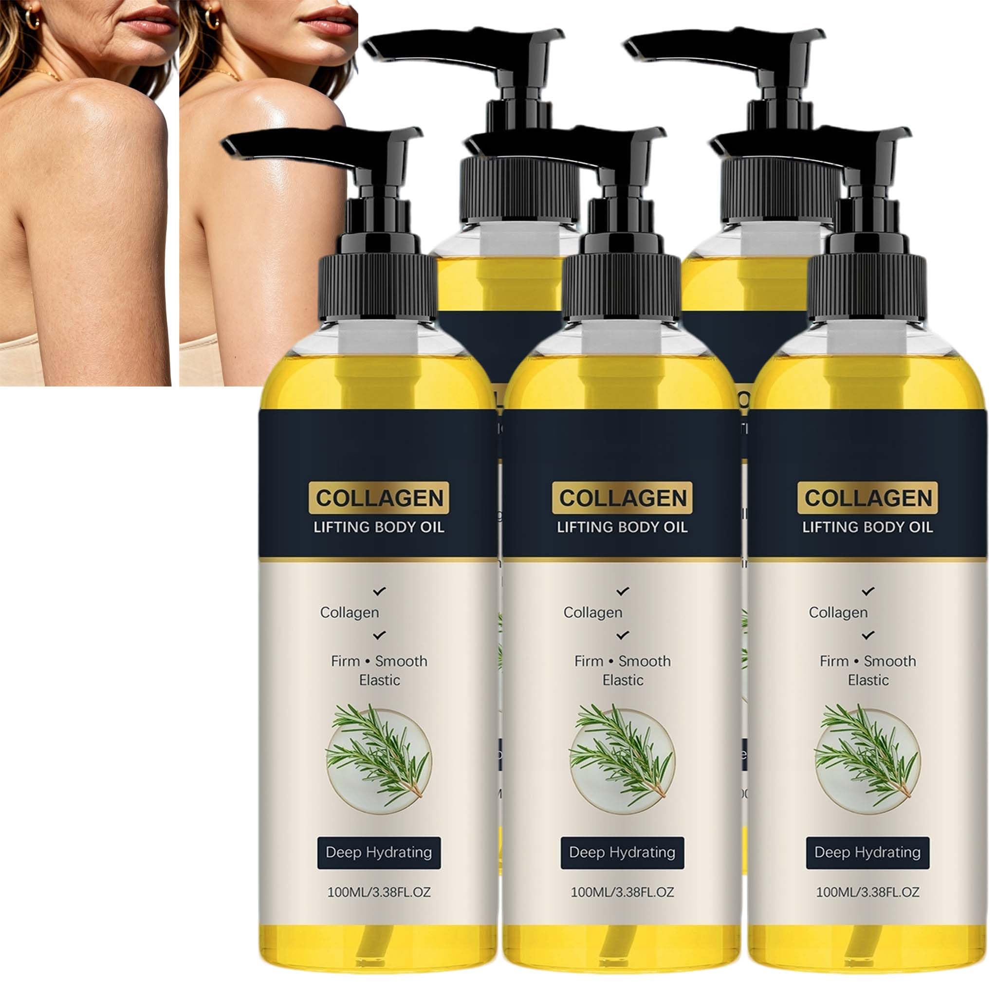 Olio per il corpo al collagene, rassodante al collagene, anti-rughe B/ody, leggero e ad assorbimento rapido, idratante al collagene (5 pezzi)