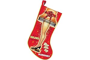 Kurt Adler 19 Inch A Christmas Story Leg Lamp, Cloth Light Up Stocking