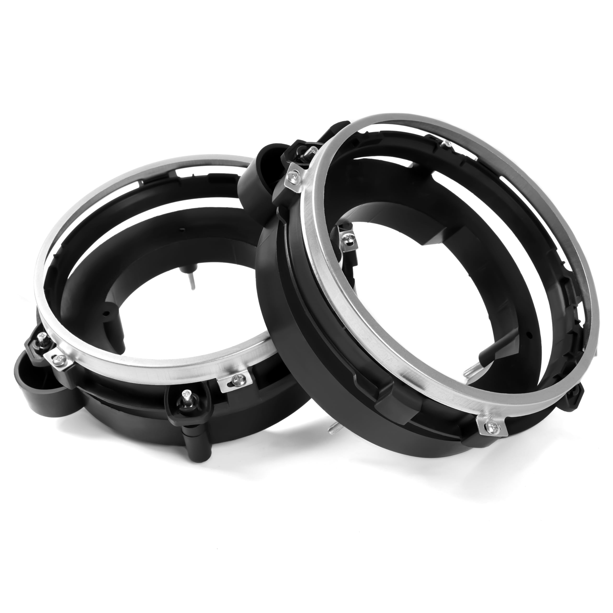 KUAFU Pair Headlight Bulb Bracket Bucket Compatible with 1997-2006 Jeep Wrangler Replacement for 110383 110384 Black Plastic(PP) Left&Right Side