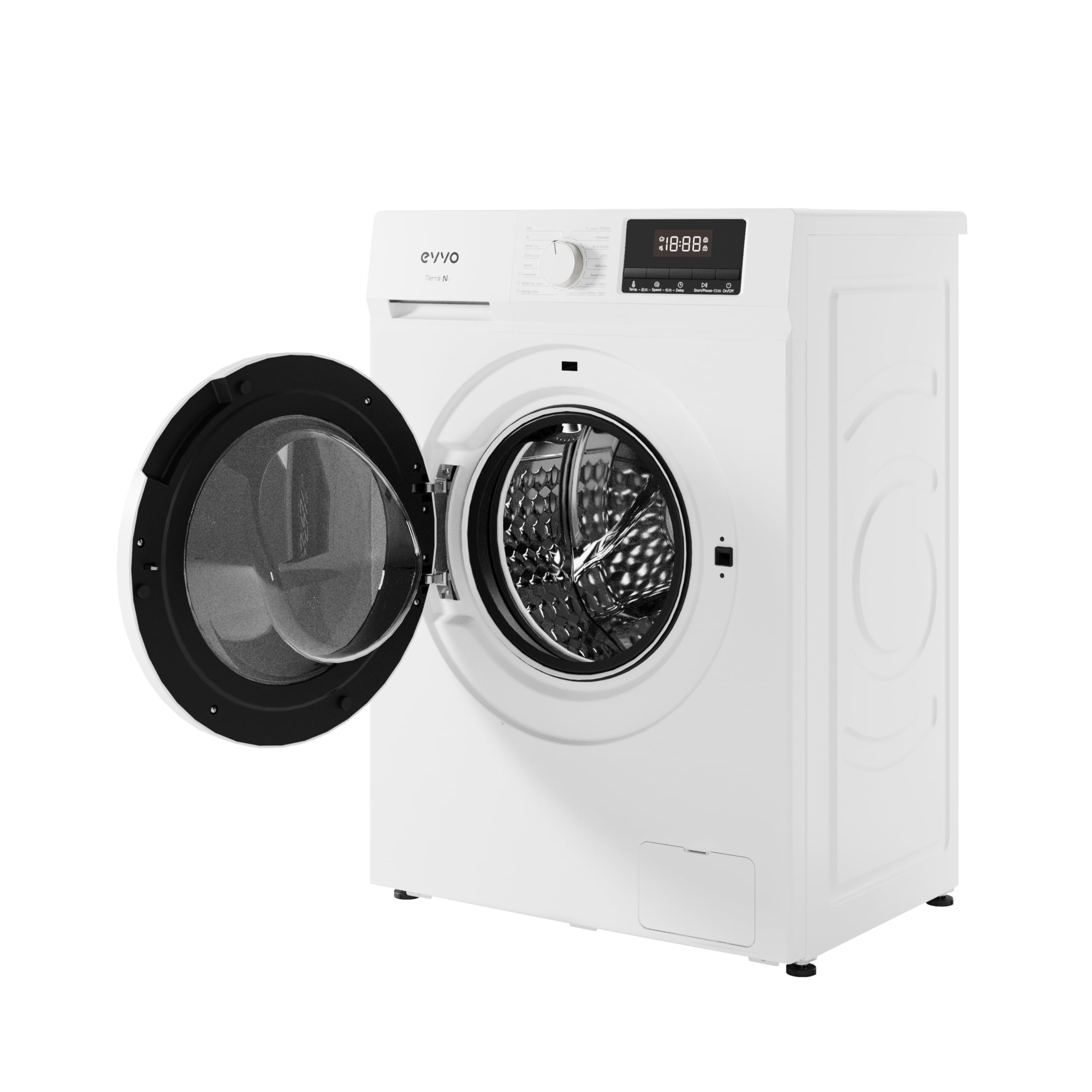 EVVO Lavadora Gran Capacidad TERRA N - Capacidad de 10 Kg, 1400 RPM, E. Energética A - Motor E-DRIVE Inverter, 16 Programas, Programa Rápido 15'