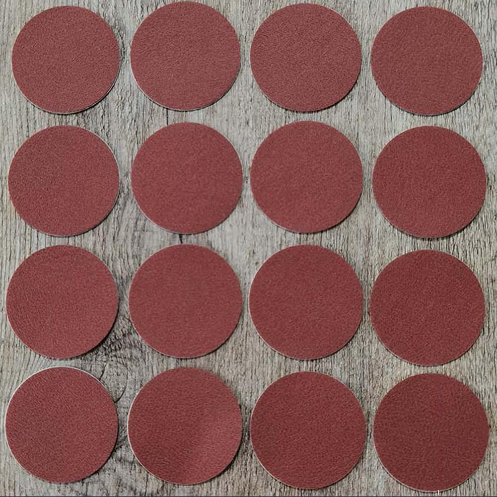 16Pcs Round Faux Leather Repair Kit for Damaged Leather Furniture,Waterproof Self Adhesive Leather Repair Patch for Sofa,Chair,Car Seat (Maroon)