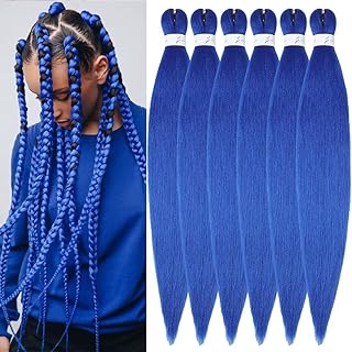 YDDM Braid Extensiones Braiding Hair Extensions 20 Pulgadas 6packs Azul Pelo SintéTico Para Trenzas Extensiones Trenzas Africanas Extensiones Pelo Trenzas Africanas (20 pulgadas, Blue#)