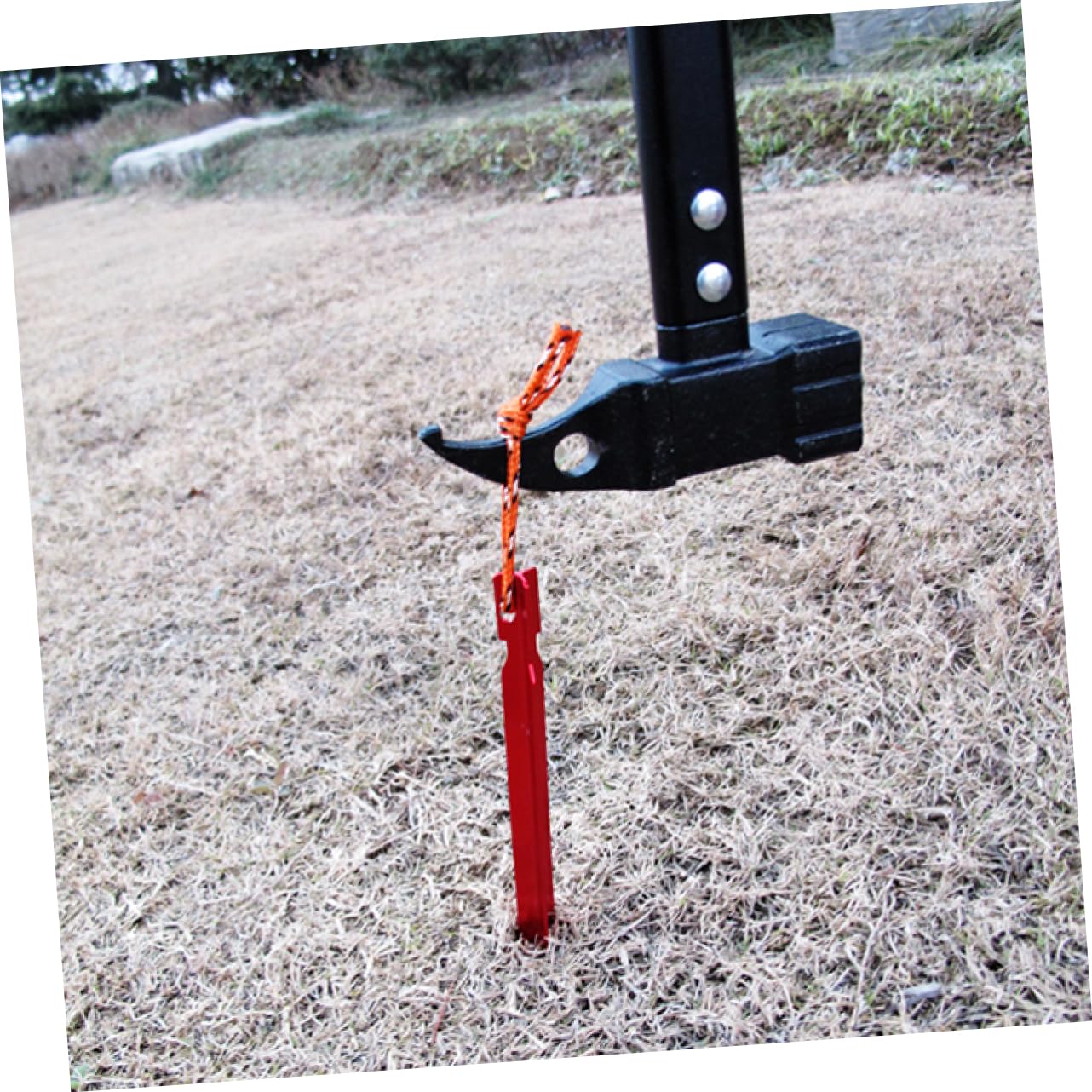 Amazon.co.jp: HANABASS 10個アルミ製字型テントペグ レッド 雪砂地