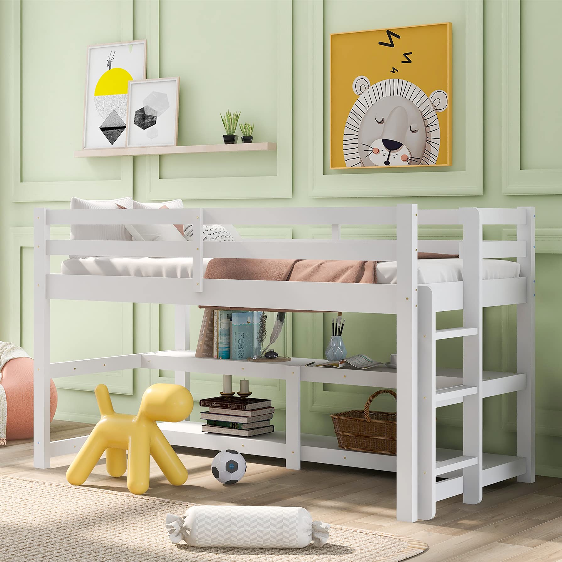 Buy Harper & Bright Designs Loft Bed Twin, Kids Loft Bed with Spacious