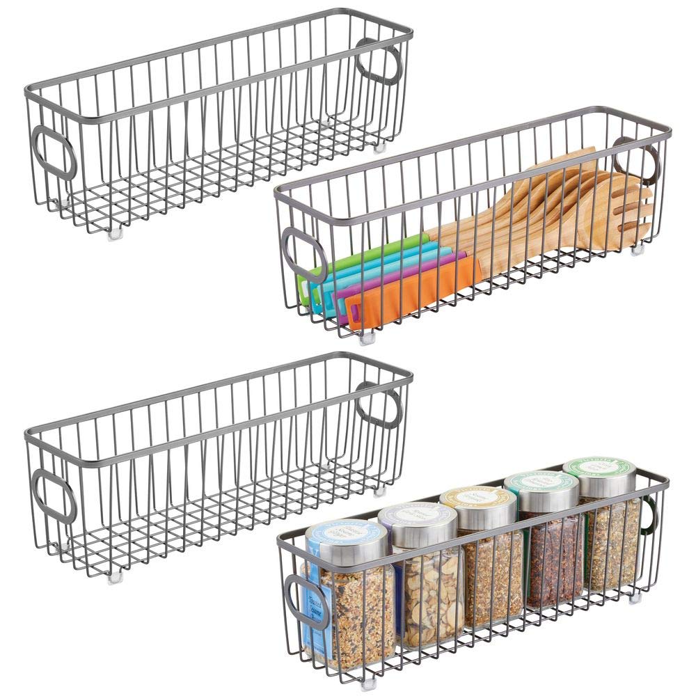 Buy mDesign Metal Farmhouse Kitchen Pantry Food Storage Organizer