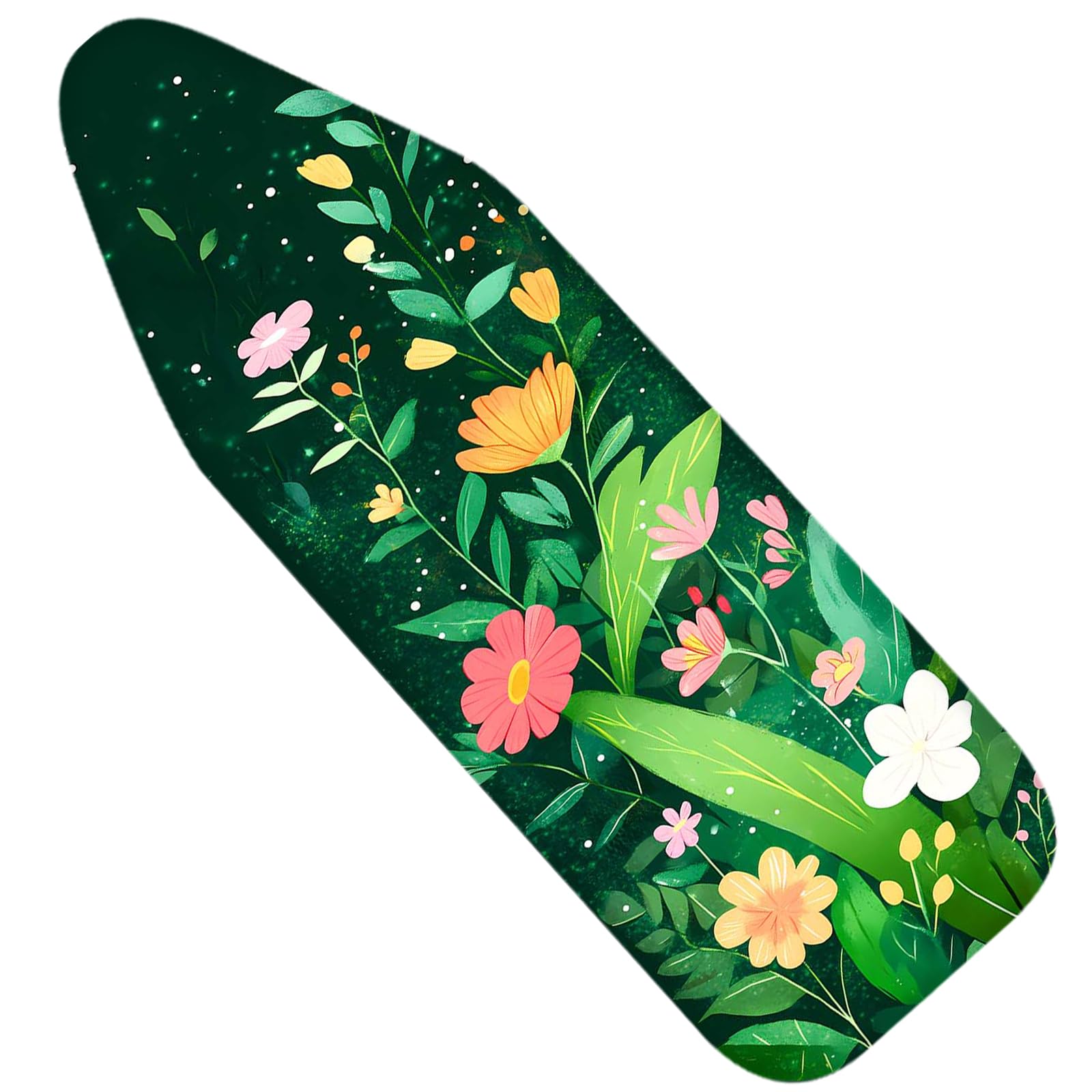 Nuxovilar Colorful Flowers Dark Green Ironing Board Cover 15x54 | Iron Pad Scorch Guard laundry helper protective board shield home laundry room craft studio (Floral Dark)