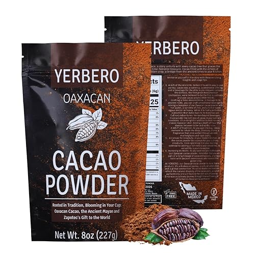 Miniatura 1 de Yerbero Cacao oaxaqueño en polvo  Bolsa de 8 onzas, opciones de 1 libra y 2 libras  Cacao en polvo  Rico, oscuro, crudo, vegano, 100% natural, sin