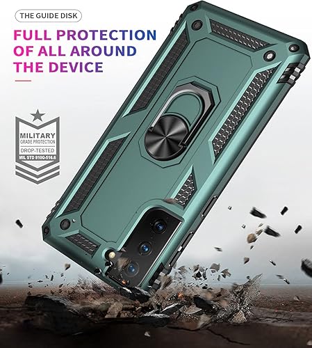 Miniatura 5 de ADDIT Funda S21 Fe, compatible con Samsung Galaxy S21 Fe, con anillo de soporte, soporte ajustable, grado militar, protección resistente, a prueba