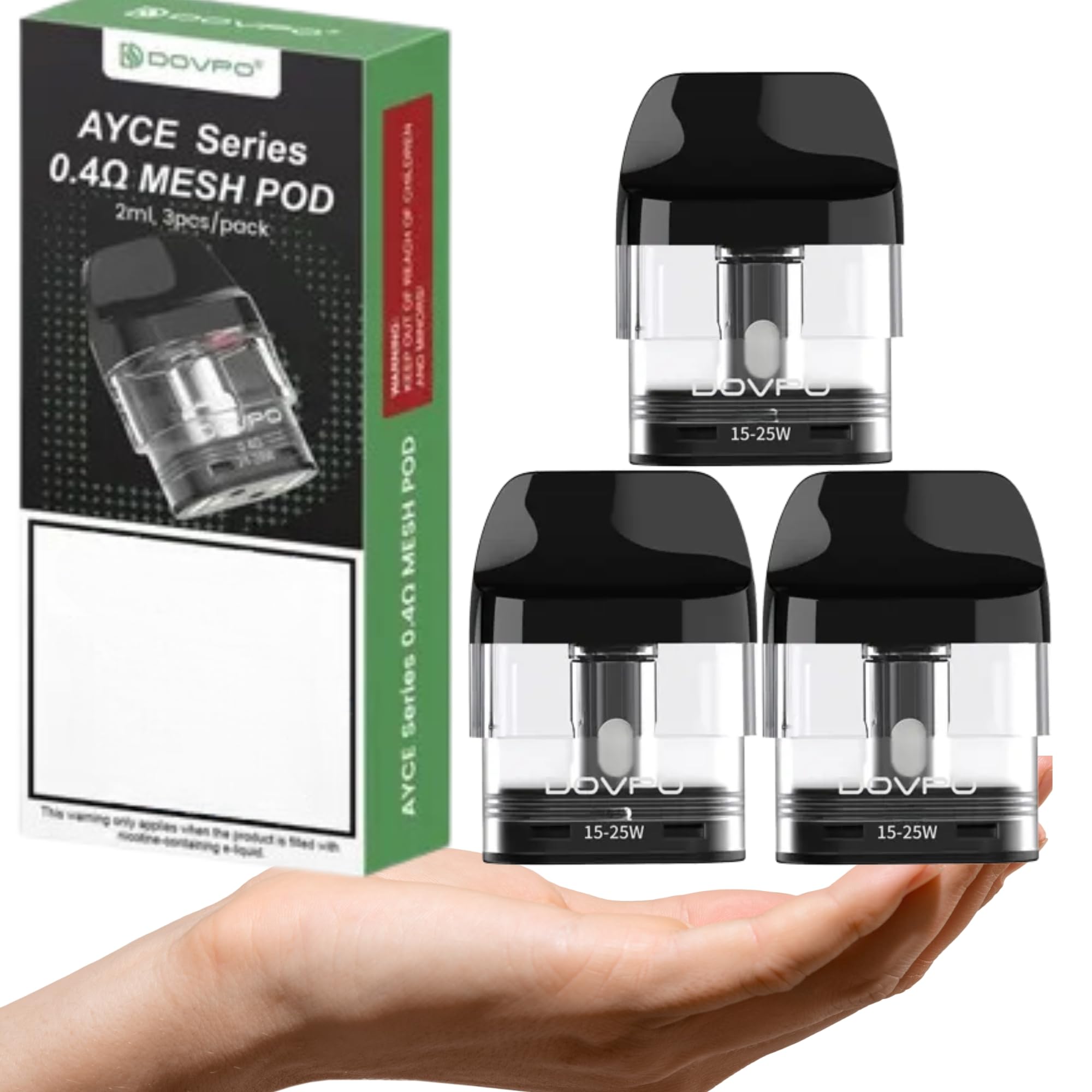 Dovpo Ayce Pro Mesh Pods 0.4 ohm Replacement 2ml Cartridges Vape Kit Pods Anti leak Pods 3 Pack No Nicotine (0.4 Pro Pods x 3)