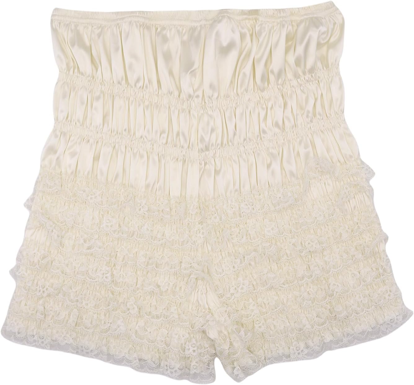 Women's Y2K High-Waist Ruffle Bloomer Shorts Sexy Elastic Lace Bottoms Panties for Lounge Sleep Casual Outfits