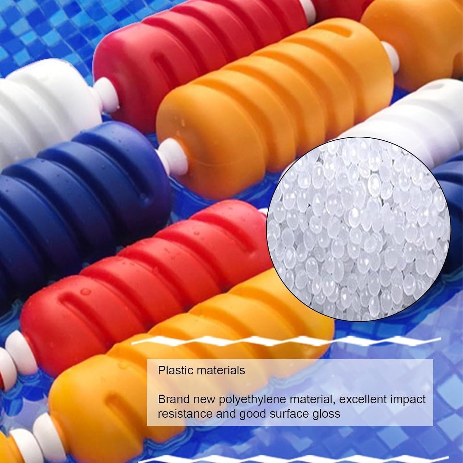 Corde de flottaison de 10 m - Accessoire de sécurité pour la plage et la piscine - Diamètre du flotteur idéal : 11 cm