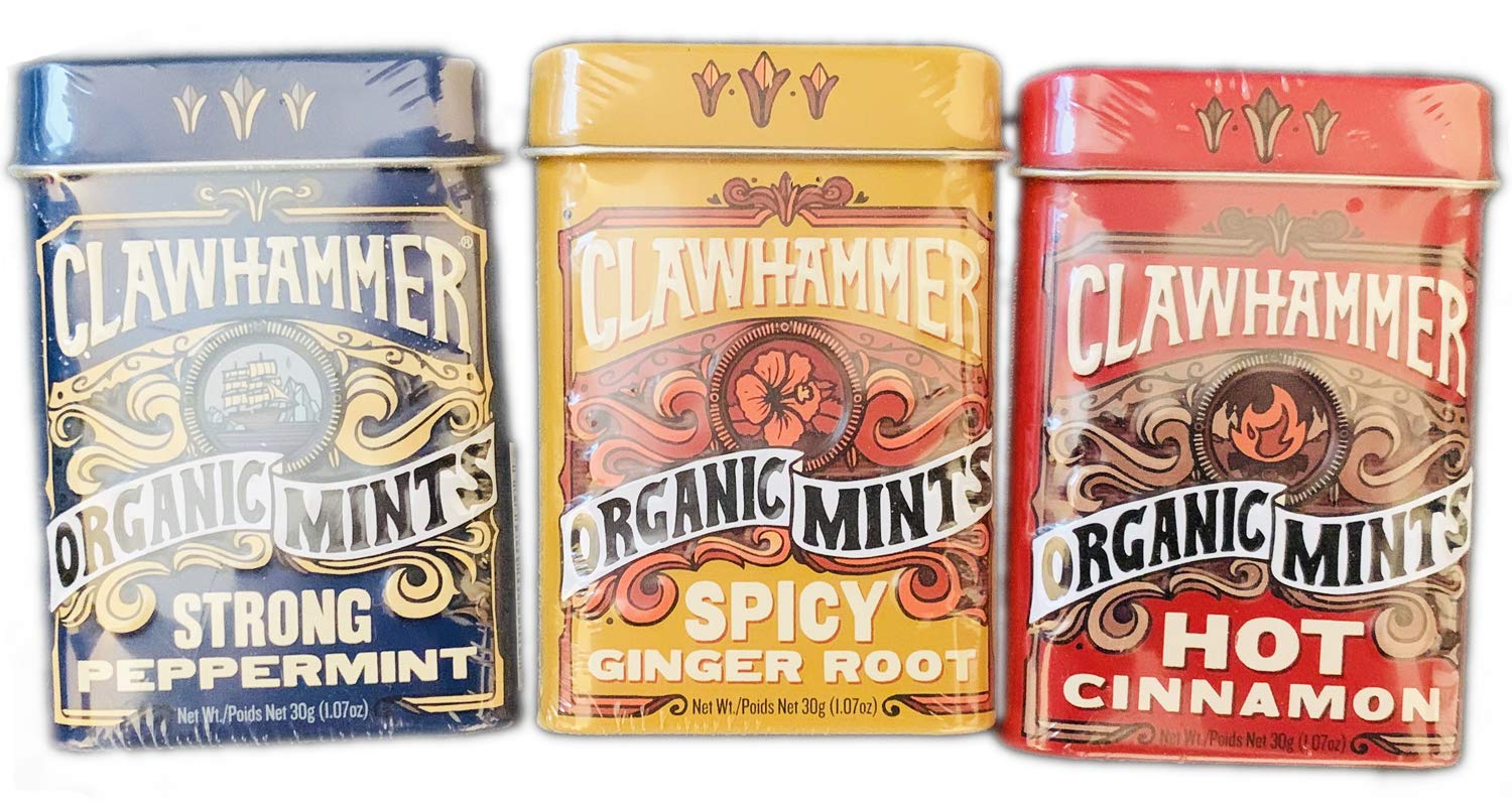 Amazon.com : Clawhammer Organic Mints 1.07 Oz Pack Of 3! 3 Flavors