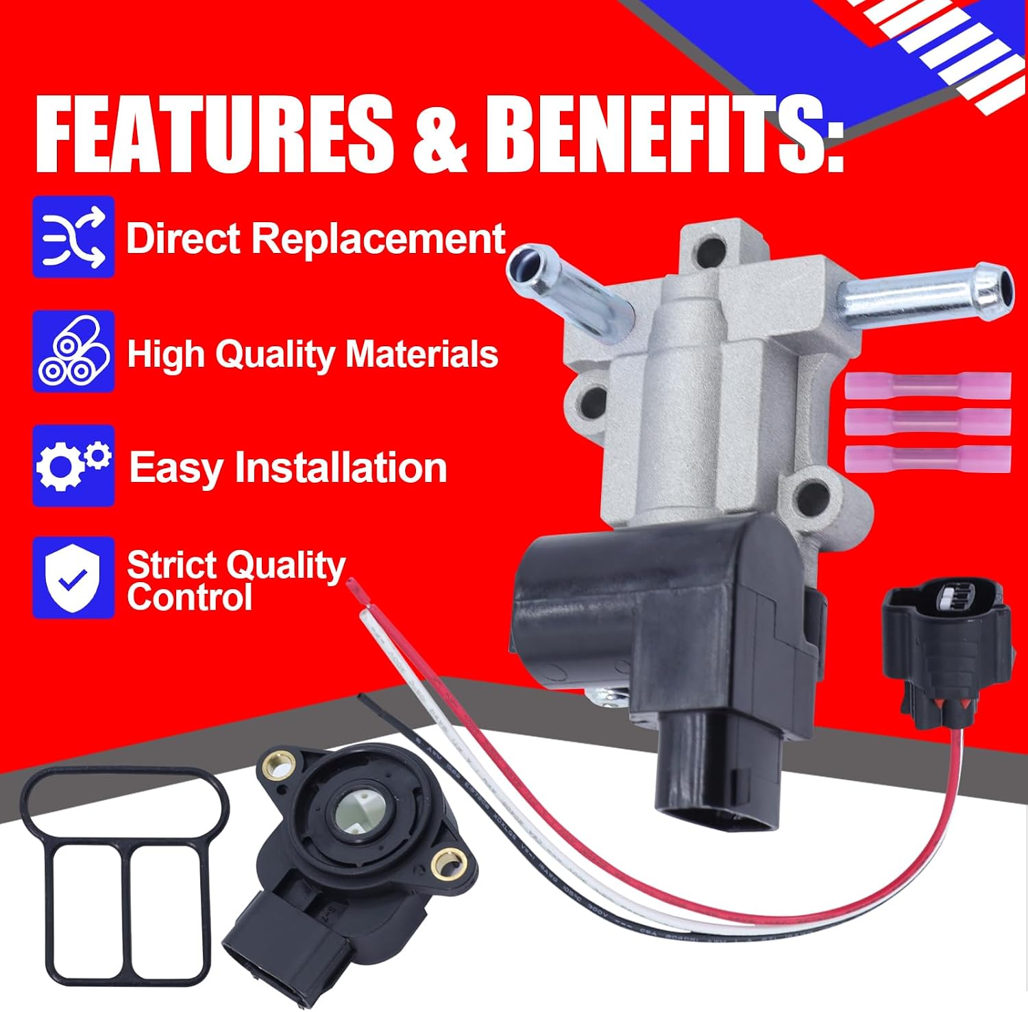 SMMS Idle Air Control IAC Valve & Throttle Position TPS Sensor Fits for Toyota 4Runner 2000, Tacoma 2000-2004 Replaces OE: 2227075050 + 1580482, 2227075051 + 2001238