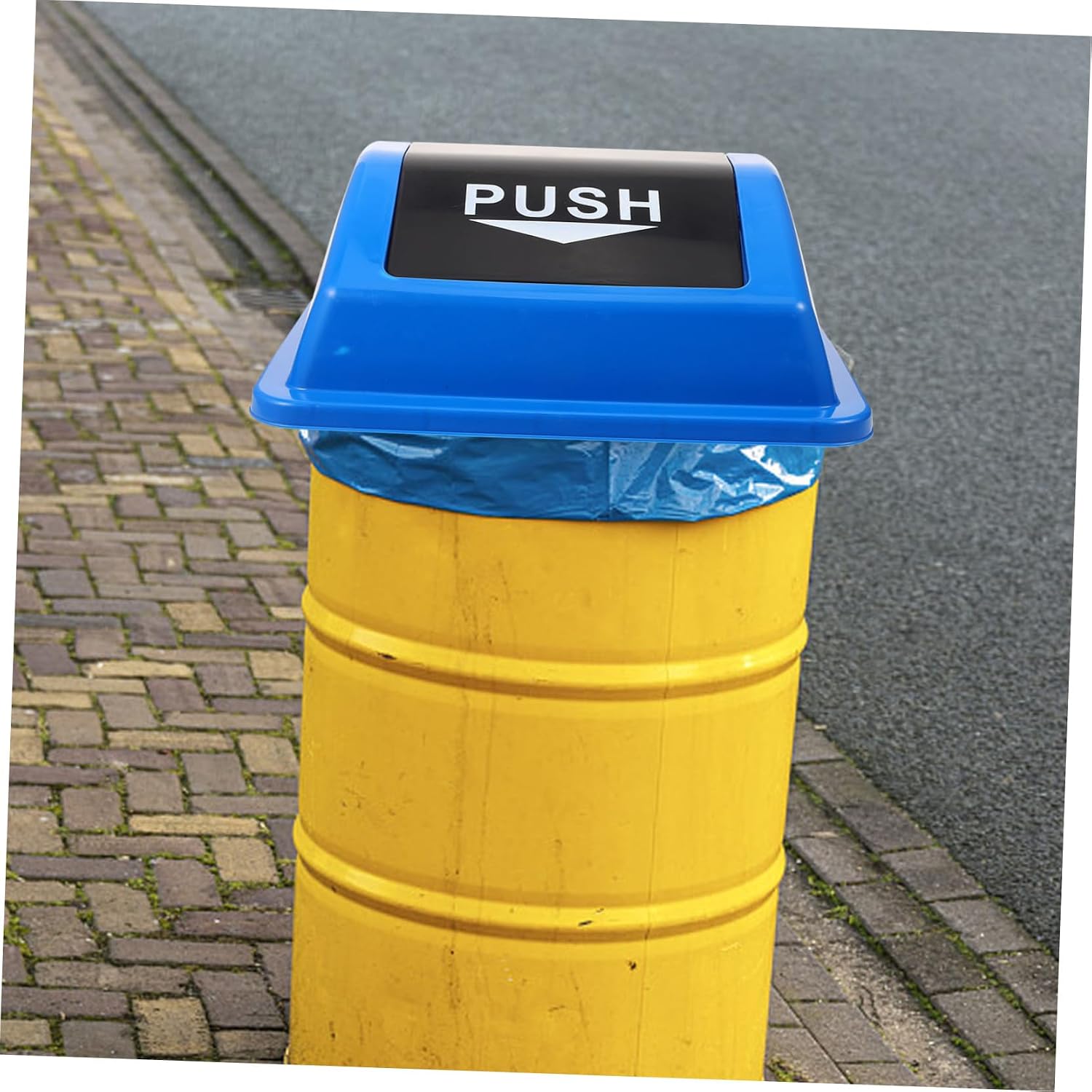 Outdoor Trash Can Lid Plastic Rubbish Bin Cover Lightweight and Easy to Install for Home Parks and Offices and Versatile Trash Can Protector