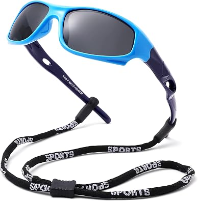 Pro Acme Kids Sunglasses for Boys Girls, Polarized Sports Youth Sunglasses with Strap for Kids Ages Color 3-12