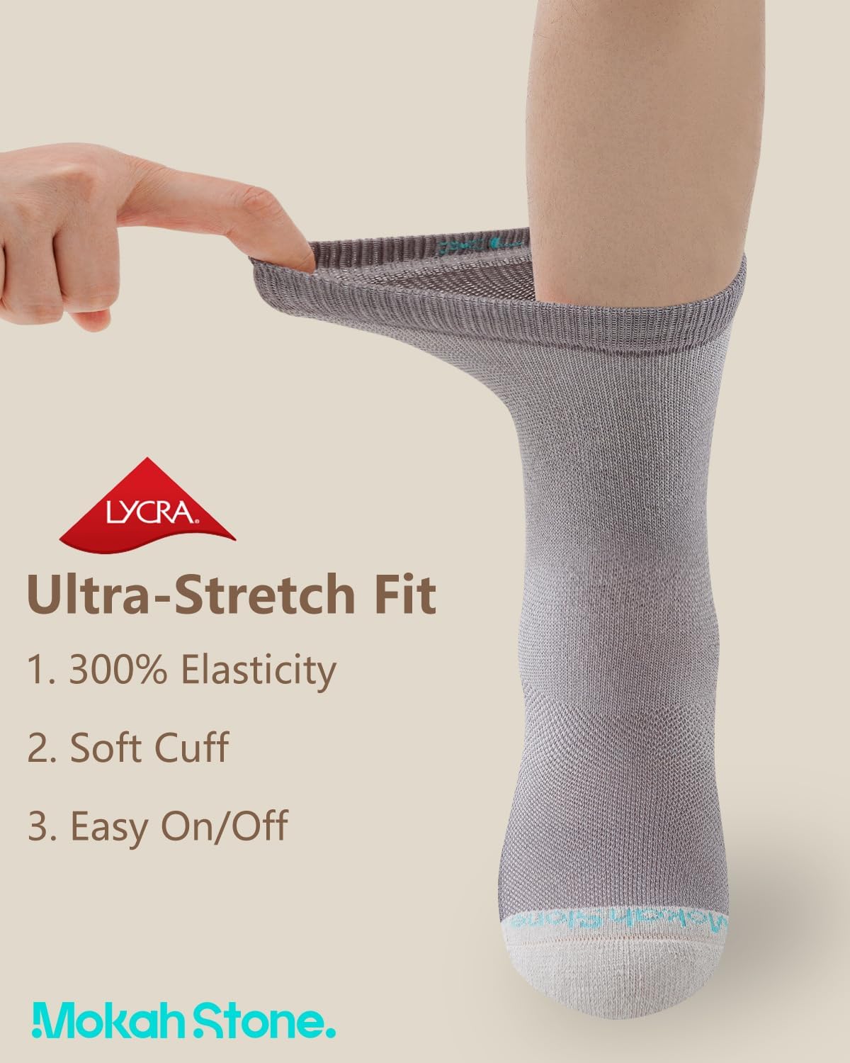 Amputee Socks, Transmet Crew Socks for Partial Foot Amputation, Seamless, Extra Wide, Anti-Blister, 6 PCS