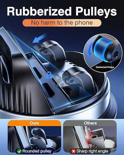 Miniatura 5 de OATSBASF Soporte para teléfono celular para salpicadero, soporte de teléfono para automóvil giratorio de 360 con silicona antideslizante, compatible