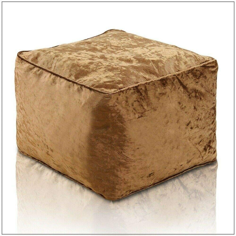 Ehd Brown Crushed Velvet Bean Bags Super Soft Living Room Bedroom Foot Rest Stools Pouffes Ottomans Bean Bags (Brown)